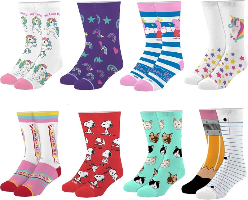 Odd Sox – Big Kids 8-Pack Novelty Themed Crew Socks Bundle-Shoe Sizes 3–5 –Soft, Comfortable, Great Durable Gift for Kids - Image 5